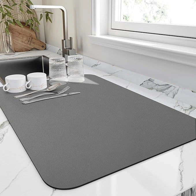 Absorbent Sink Mat | Quick-Dry, Anti-Slip Base | For Wet Counters & Dish Racks