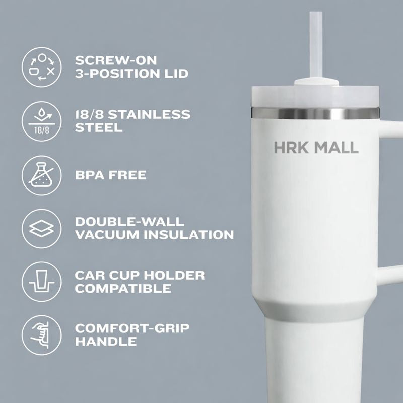 Tumbler with Handle and Straw