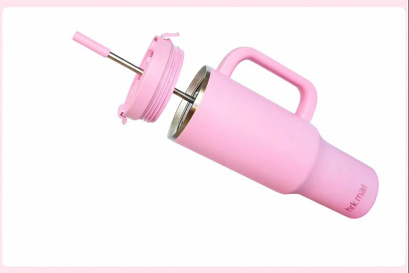 Tumbler with Handle and Straw